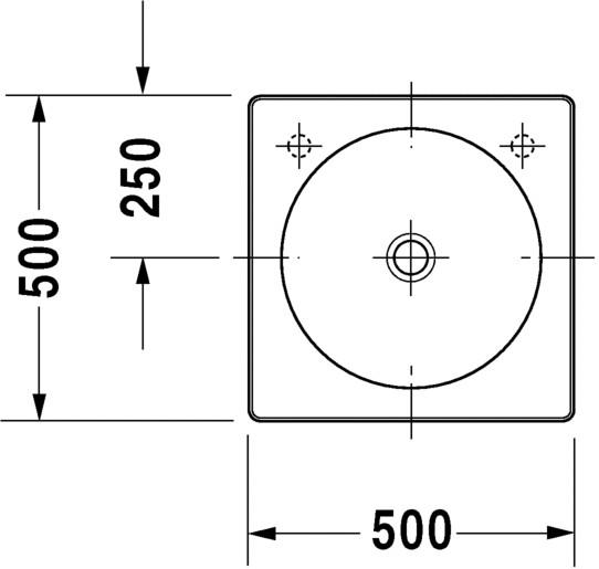 Duravit Architec &Oslash;50 fritst&aring;ende bowlevask - 1 hanehul