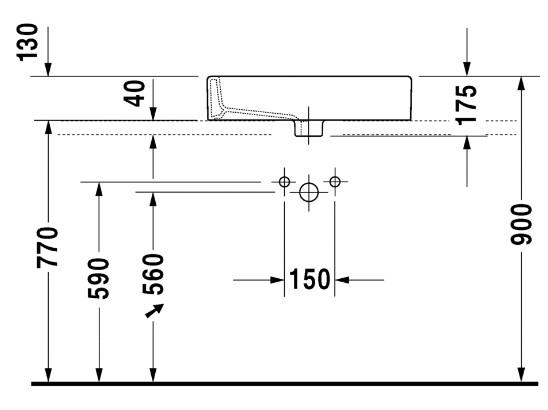 Duravit Vero 60 fritst&aring;ende bowlevask - 1 hanehul