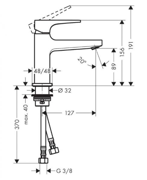 Hansgrohe Metropol 100 h&aring;ndvaskarmatur - Krom