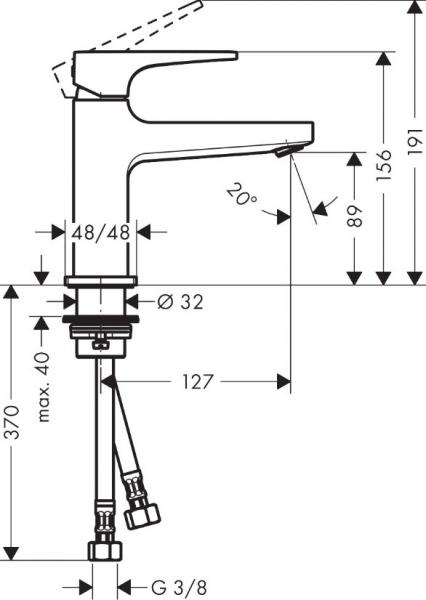 Hansgrohe Metropol 100 h&aring;ndvaskarmatur m/b&oslash;jlegreb - Krom