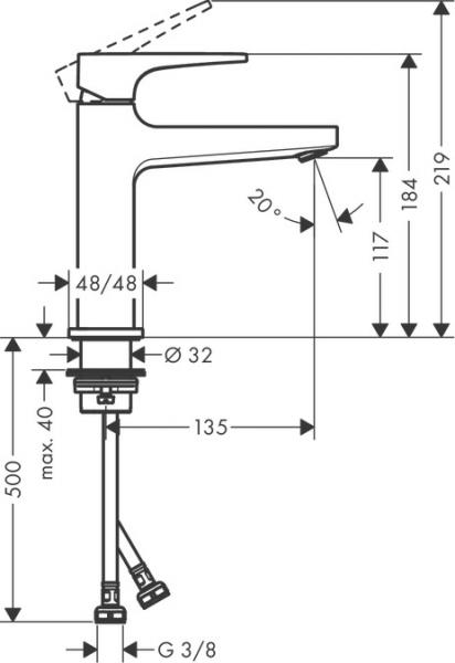 Hansgrohe Metropol 110 armatur m/push-open bundventil - B&oslash;rstet bronze