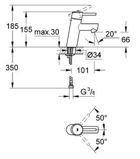 Grohe Concetto h&aring;ndvaskarmatur m/Ecojoy - Krom