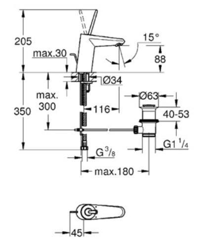 Grohe Eurodisc Joystick håndvaskarmatur - Krom/small Grohe Eurodisc Joystick håndvaskarmatur - Krom/small