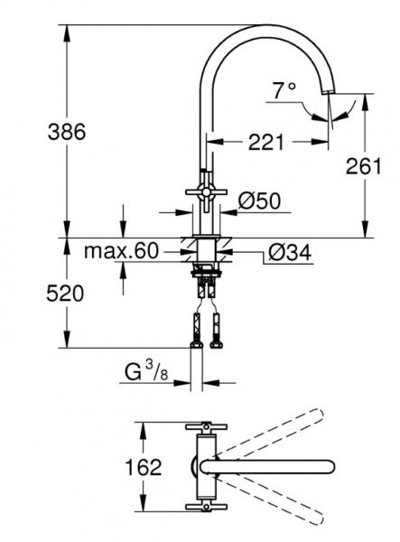 Grohe Atrio New k&oslash;kkenarmatur - B&oslash;rstet hard graphite