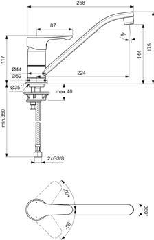 Ideal Standard Alpha køkkenarmatur - krom Ideal Standard Alpha køkkenarmatur - krom