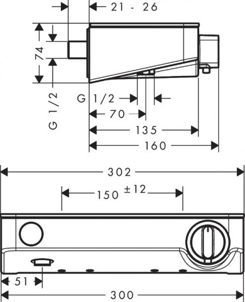 hansgrohe ShowerTablet Select 300 brusetermostat - Krom