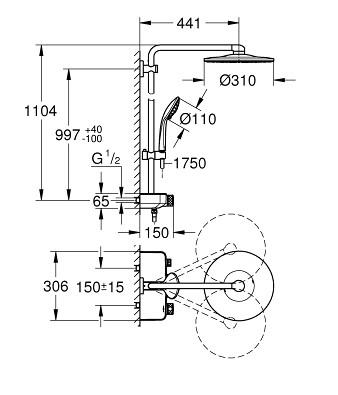 GROHE Euphoria SmartControl 310 Duo brusesystem - Krom GROHE Euphoria SmartControl 310 Duo brusesystem - Krom
