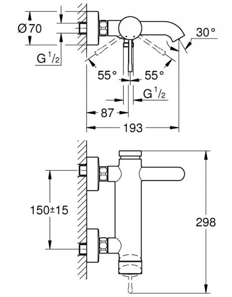 Grohe Essence New badekararmatur - Poleret hard graphite Grohe Essence New badekararmatur - Poleret hard graphite