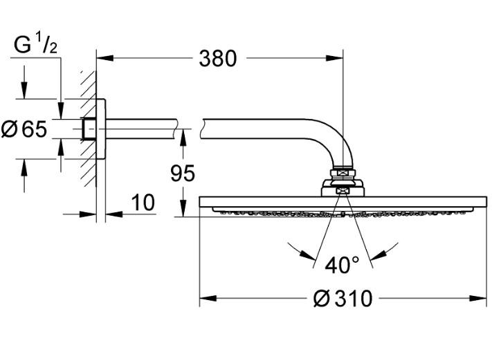 Grohe Rainshower Cosmopolitan 310 hovedbruser s&aelig;t
