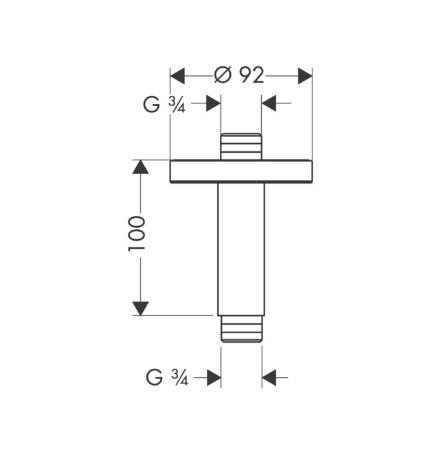 Hansgrohe G Loftbef&aelig;stigelse 3/4 100mm