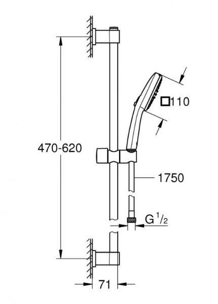 Grohe Vitalio Comfort 110 brusesæt 2 sprays Grohe Vitalio Comfort 110 brusesæt 2 sprays