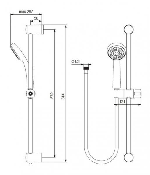 Ideal Standard S1 bruses&aelig;t - &Oslash;80 mm h&aring;ndbruser
