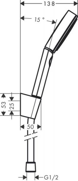 Hansgrohe Pulsify Porter 3jet bruseholders&aelig;t - 160 cm - Krom