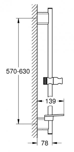 Grohe Vitalio Smart brusestang 600 mm