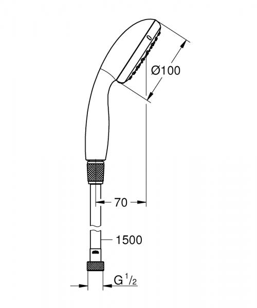 Grohe Vitalio Start 100 h&aring;ndbruser m/slange - Krom