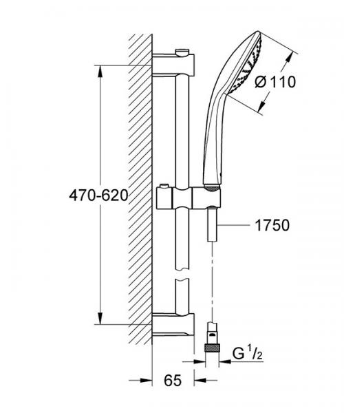 Grohe Vitalio Joy 110 Mono bruses&aelig;t 1 spray