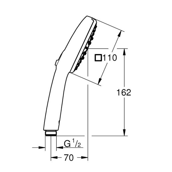 Grohe Vitalio Comfort 110 h&aring;ndbruser 3 sprays m/WaterSaving