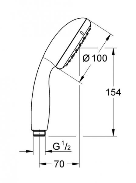 Grohe Vitalio Start 100 h&aring;ndbruser - Mat sort