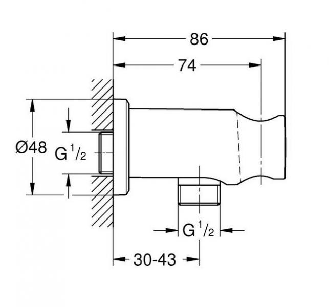 Grohe Rainshower slangeudtag m/bruseholder - Krom