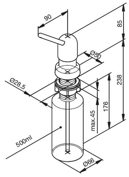 Damixa s&aelig;bedispenser - 90 mm dyse
