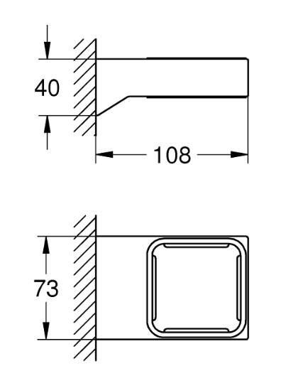 Grohe Selection Cube holder til s&aelig;bedispenser, s&aelig;besk&aring;l og glas
