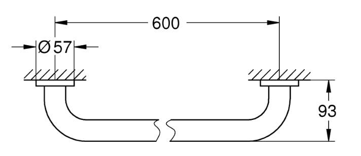 Grohe Essentials badekarsgreb - 600 mm - Krom Grohe Essentials badekarsgreb - 600 mm - Krom
