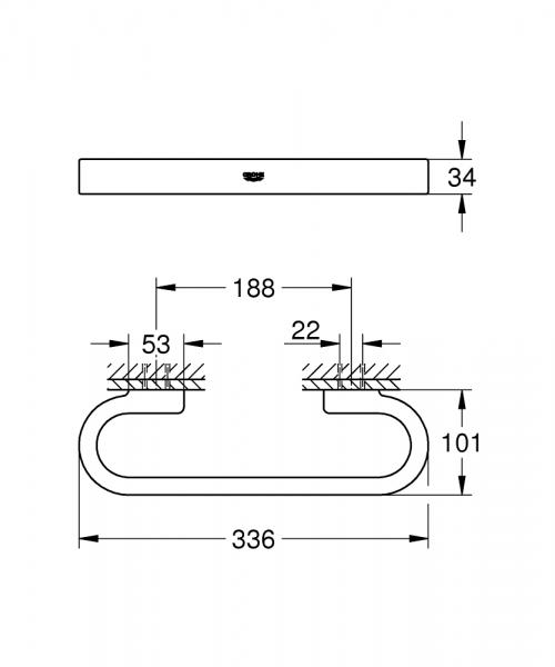 Grohe Selection badekarsgreb - B&oslash;rstet hard graphite
