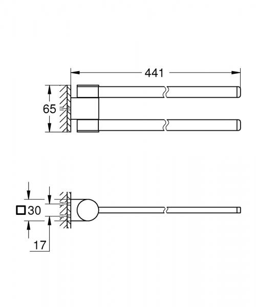 Grohe Selection h&aring;ndkl&aelig;deholder - 400 mm - Krom