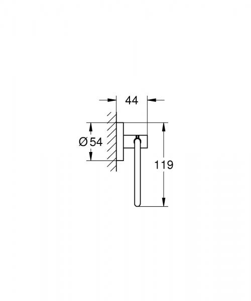 Grohe Essentials toiletrulleholder - B&oslash;rstet hard graphite