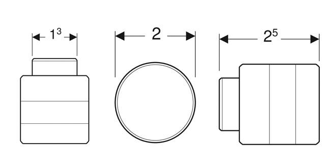 If&ouml; knopgreb m/riflet overflade - Messing
