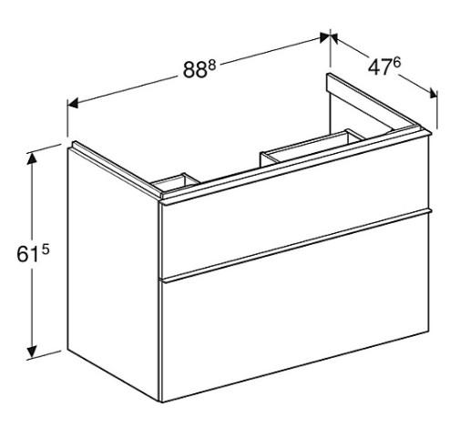 Geberit Icon 90 vaskeskab - Hvid h&oslash;jglans