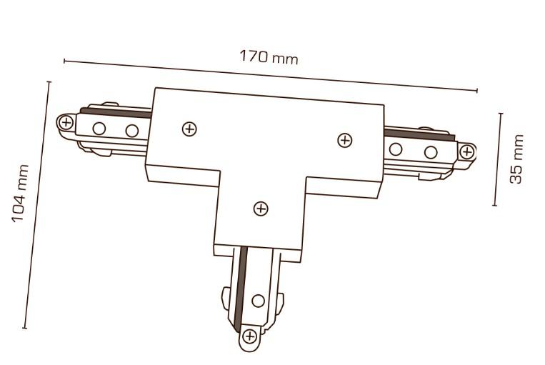 Scan Products Mita 1F T-tilslutning - H&oslash;jre - Hvid