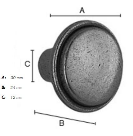 Beslagsboden knopgreb B084 - Antik messing