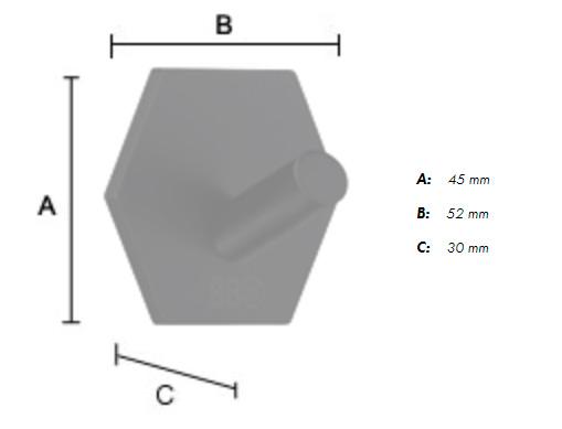 Beslagsboden selvkl&aelig;bende h&aring;ndkl&aelig;dekrog - Hexagon - Mat sort