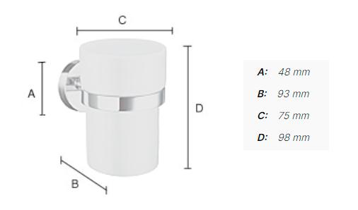 Smedbo Home tandkrus til v&aelig;g - Krom/porcel&aelig;n