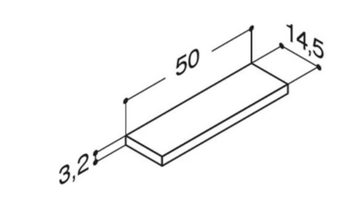 Dansani Luna hylde 50 - Hvid mat Dansani Luna hylde 50 - Hvid mat