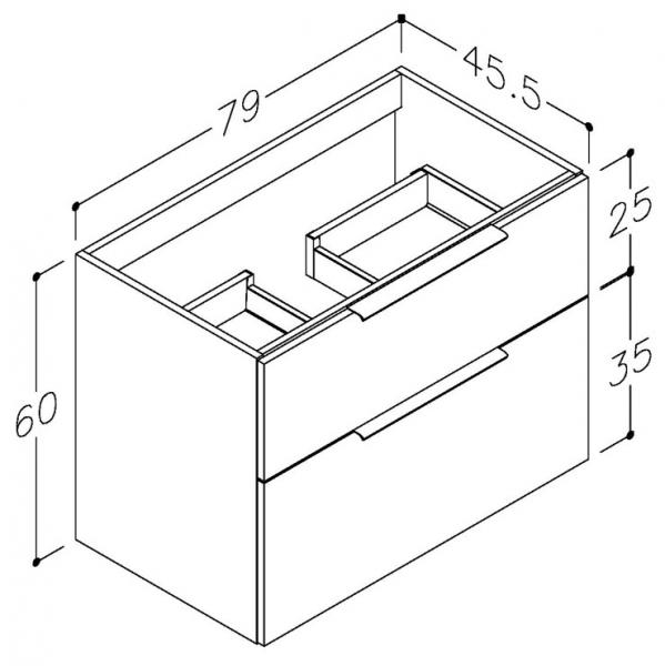 Str&oslash;mberg Altus 80 vaskeskab - Rosa
