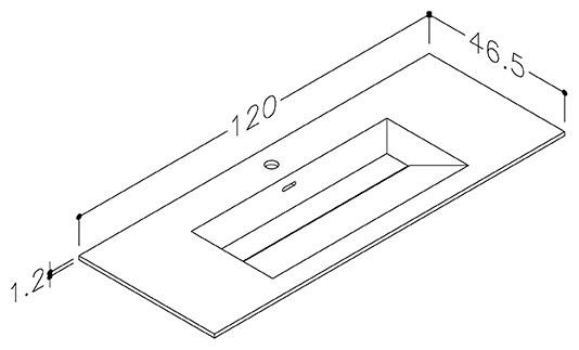 Strømberg Corian 120 møbelvask - 1 hanehul - Mat hvid Strømberg Corian 120 møbelvask - 1 hanehul - Mat hvid