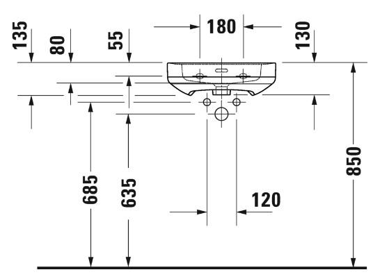 Duravit Soleil 45 håndvask t/væg Duravit Soleil 45 håndvask t/væg