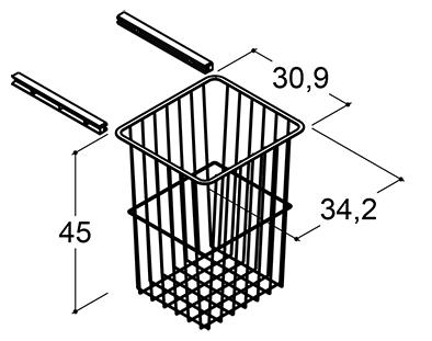 Dansani Mido tr&aring;dkurv til 40cm h&oslash;jskab