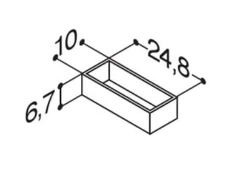 Dansani skuffeindsats - 10x25 cm - Egetr&aelig;