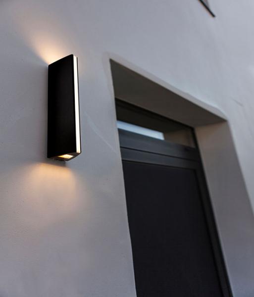 Lutec Architectural Leo udend&oslash;rslampe til v&aelig;g - Mat sort
