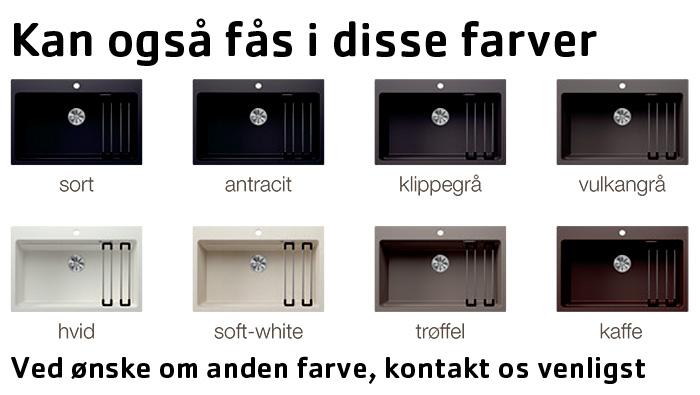 Blanco Subline 500-U k&oslash;kkenvask m/Linus k&oslash;kkenarmatur - Tr&oslash;ffel