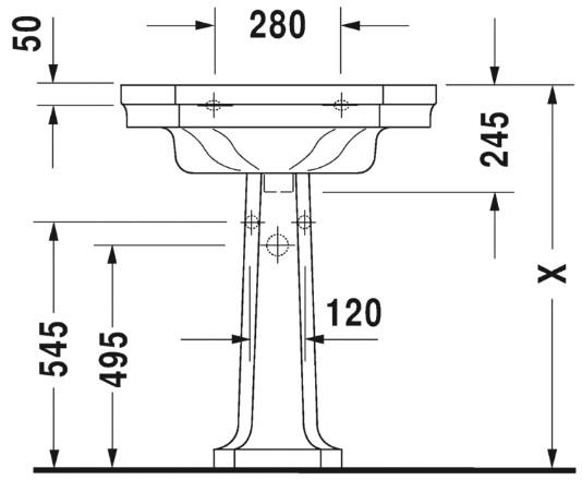 Duravit 1930 70 håndvask t/væg Duravit 1930 70 håndvask t/væg