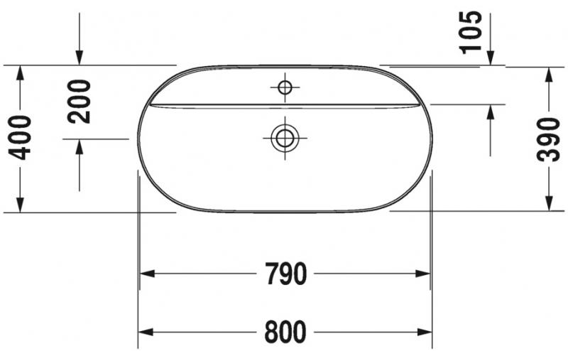 Duravit Luv 80 fritstående bowlevask - Med hanehul Duravit Luv 80 fritstående bowlevask - Med hanehul