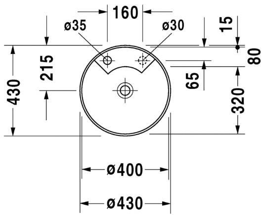 Duravit Architec &Oslash;40 h&aring;ndvask t/underlimning - Uden overl&oslash;b