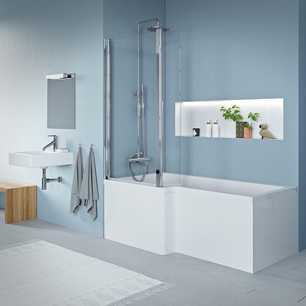 Strømberg Quantum badekar t/brus - 160 x 70/85 - Venstre - 1 ryglæn Strømberg Quantum badekar t/brus - 160 x 70/85 - Venstre - 1 ryglæn