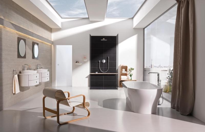 Grohe Essence New L h&aring;ndvaskarmatur m/bundventil og svingtud - Poleret cool sunrise