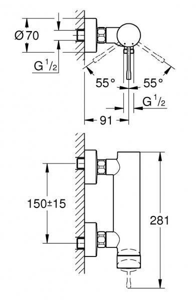 Grohe Rainshower SmartActive komplet brusesystem - 900 mm - B&oslash;rstet hard graphite