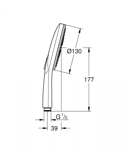 Grohe Rainshower SmartActive h&aring;ndbruser - 3 spray - B&oslash;rstet hard graphite